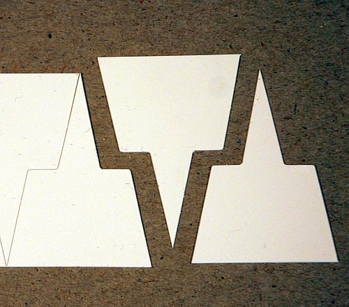 Etiketten in Trapezform