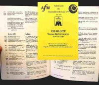 Feldnummernliste - Werner Reppenhagen 1959 bis 1989