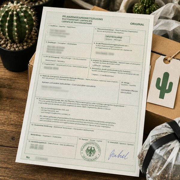 Phyto (Pflanzegesundheitszeugnis) für alle Drittländer